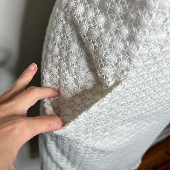 Milly of New York Sheath Dress w Pockets 4 White Crochet Wedding Chic Feminine - Picture 5 of 10